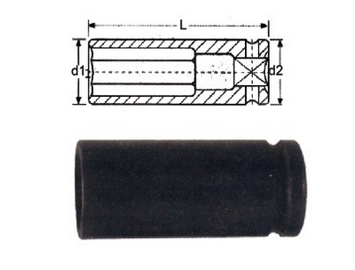 3/4"加长外六方强力套筒