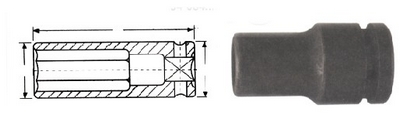 1"加长外六方强力套筒