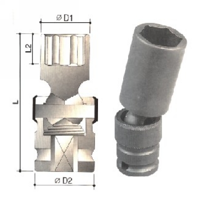3/8"万向节强力套筒